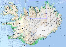 carte de Islande en anglais