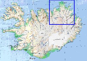 carte de Islande en anglais