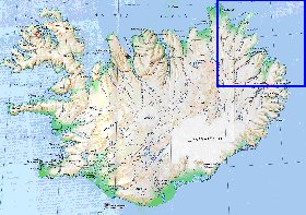 carte de Islande en anglais