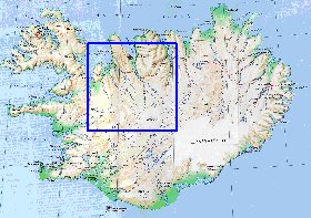 carte de Islande en anglais