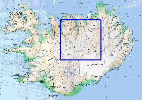 carte de Islande en anglais