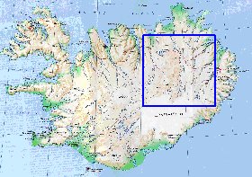 carte de Islande en anglais