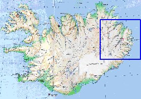 carte de Islande en anglais