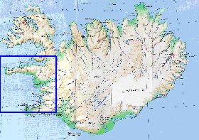 carte de Islande en anglais
