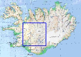 carte de Islande en anglais