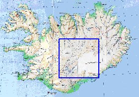 carte de Islande en anglais