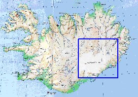 carte de Islande en anglais