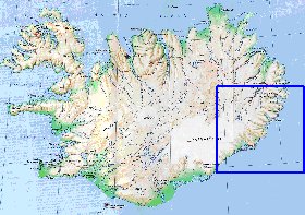 carte de Islande en anglais