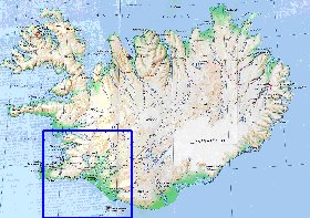 carte de Islande en anglais