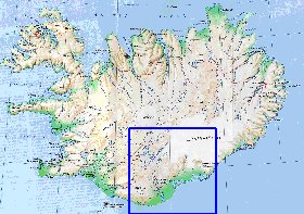 carte de Islande en anglais