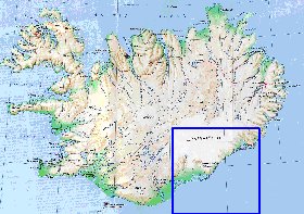 carte de Islande en anglais