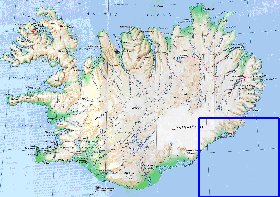 carte de Islande en anglais