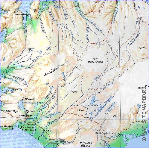 carte de Islande en anglais