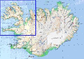 carte de Islande en anglais