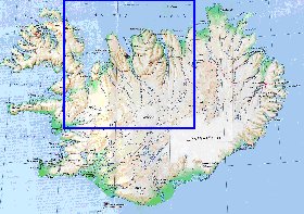 carte de Islande en anglais