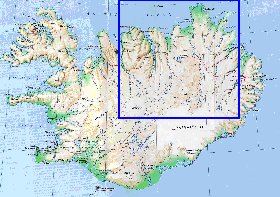 carte de Islande en anglais