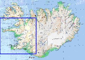 carte de Islande en anglais