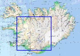 carte de Islande en anglais