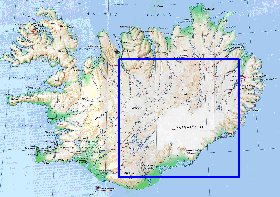 carte de Islande en anglais