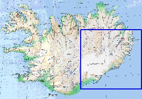 carte de Islande en anglais