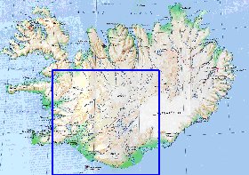 carte de Islande en anglais