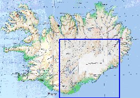 carte de Islande en anglais