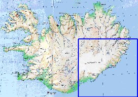 carte de Islande en anglais