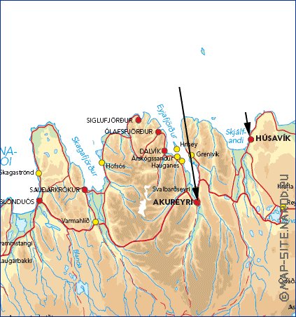 Fisica mapa de Islandia