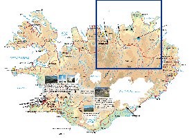 Physique carte de Islande