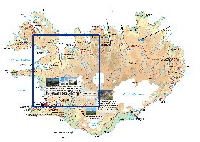 Physique carte de Islande