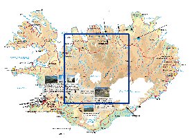 Physique carte de Islande