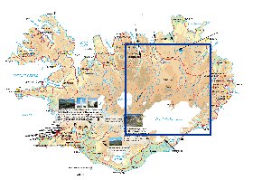 Physique carte de Islande