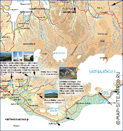 Fisica mapa de Islandia