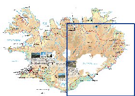 Physique carte de Islande