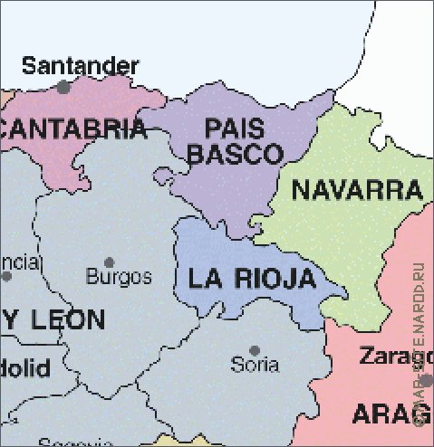 Administrativa mapa de Espanha em espanhol