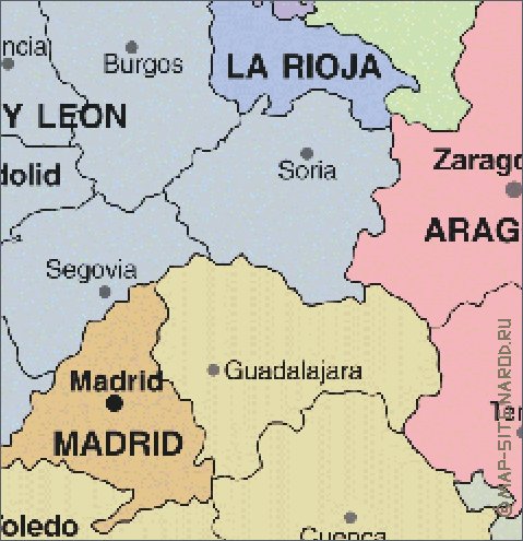 Administrativa mapa de Espanha em espanhol