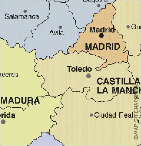 Administratives carte de Espagne en espagnol