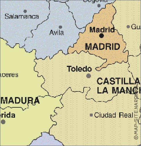 Administrativa mapa de Espanha em espanhol