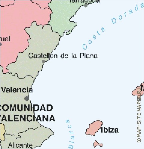 Administrativa mapa de Espanha em espanhol