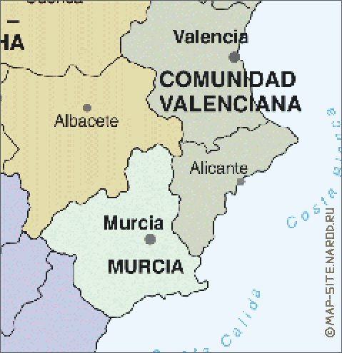 Administrativa mapa de Espanha em espanhol