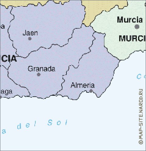 Administrativa mapa de Espanha em espanhol