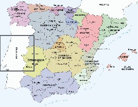 Administratives carte de Espagne en espagnol