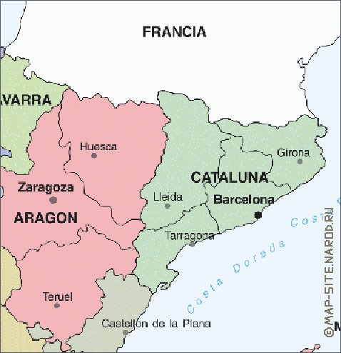 Administrativa mapa de Espanha em espanhol