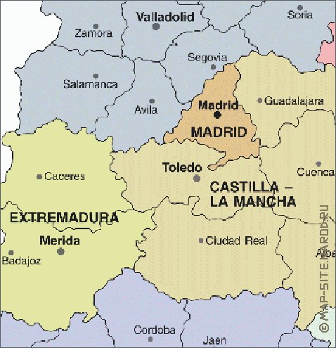 Administrativa mapa de Espanha em espanhol