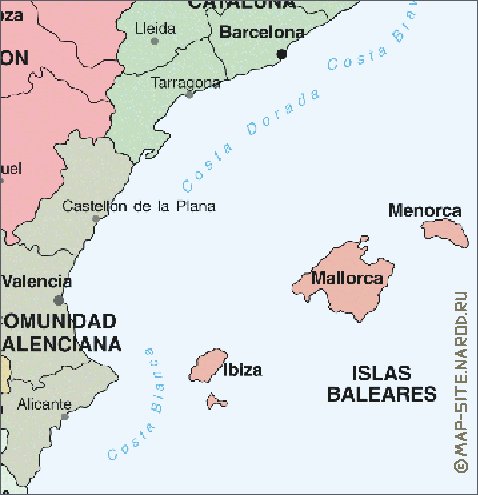 Administrativa mapa de Espanha em espanhol