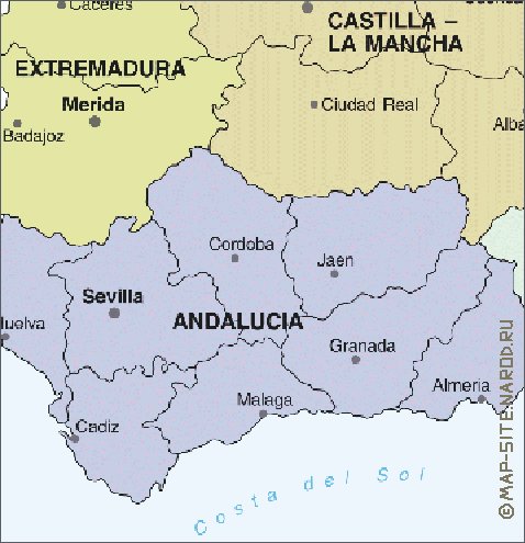 Administrativa mapa de Espanha em espanhol