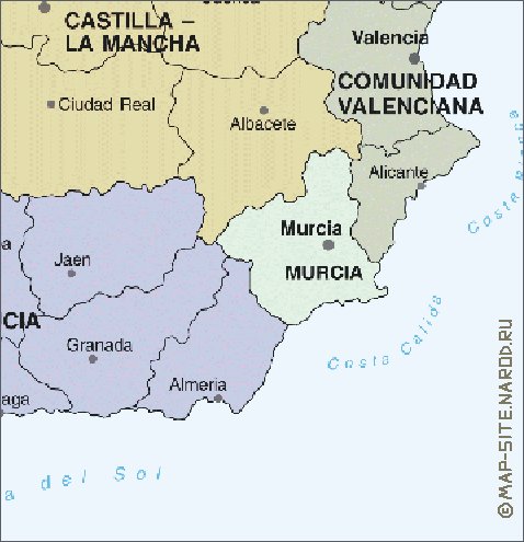 Administrativa mapa de Espanha em espanhol