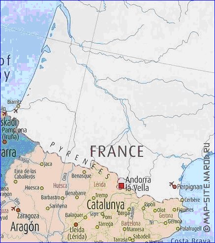 carte de Espagne en anglais