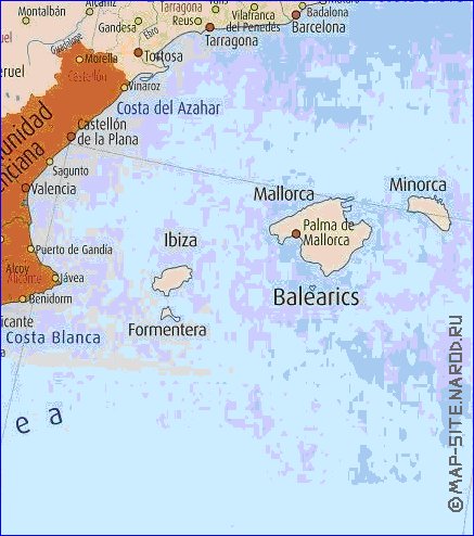 carte de Espagne en anglais