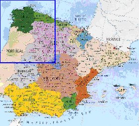mapa de Espanha em ingles